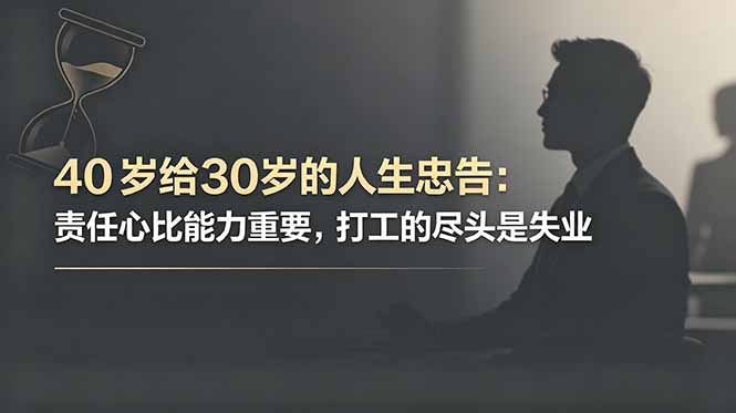 付费文章：40岁给30岁的人生忠告：责任心比能力重要，打工的尽头是失业-惠声资源站
