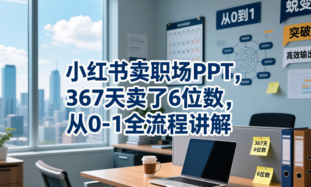 小红书卖职场PPT，367天卖了6位数，从0-1全流程讲解-惠声资源站