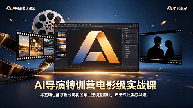 AI导演特训营电影级实战课，零基础也能掌握分镜构图与主流模型用法，产出专业质感AI短片-惠声资源站