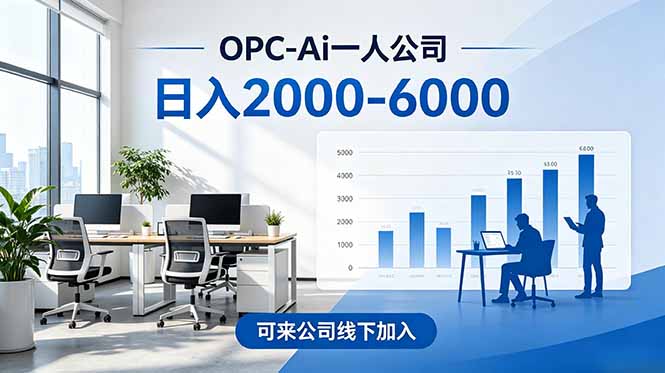 2026创业新风口—OPC一人公司模式震撼首发！日收益2000-6000+，项目绿色长久，安全稳健，合...-惠声资源站