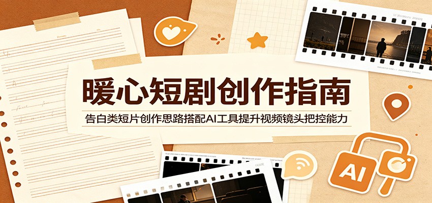 暖心短剧创作指南：告白类短片创作思路搭配AI工具提升视频镜头把控能力-惠声资源站