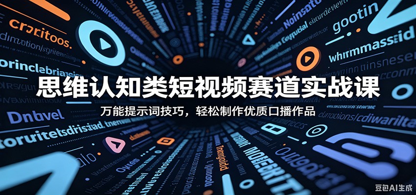思维认知类短视频赛道实战课：万能提示词技巧，轻松制作优质口播作品-惠声资源站