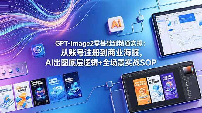 GPT-Image2零基础到精通实操：从账号注册到商业海报，AI出图底层逻辑+全场景实战SOP-惠声资源站