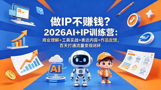 做IP不赚钱？2026AI+IP训练营：商业理解+工具实战+表达内容+作品反馈，百天打通流量变现闭环-惠声资源站