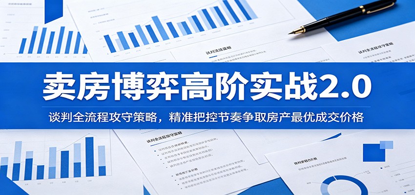 卖房博弈高阶实战2.0：谈判全流程攻守策略，精准把控节奏争取房产最优成交价格-惠声资源站