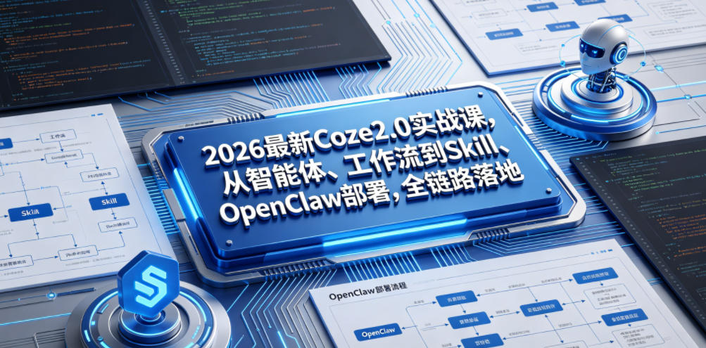 2026最新Coze2.0实战课，从智能体、工作流到Skill、OpenClaw部署，全链路落地-惠声资源站