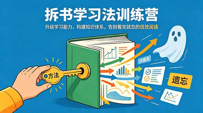 拆书学习法训练营，升级学习能力，构建知识体系，，告别看完就忘的低效阅读-惠声资源站