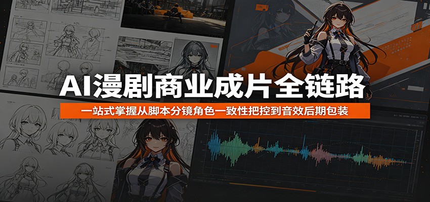 AI漫剧商业成片全链路：一站式掌握从脚本分镜角色一致性把控到音效后期包装-惠声资源站