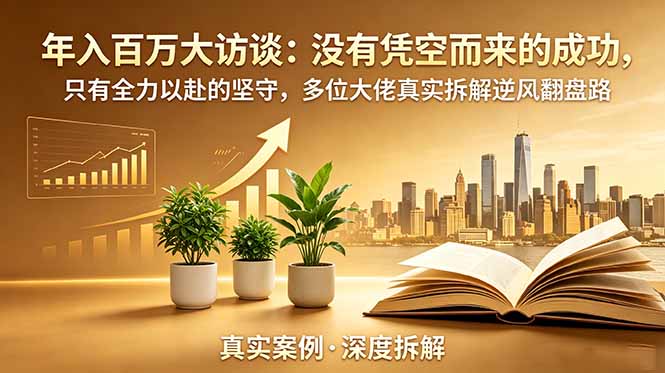 年入百万大访谈-更新：没有凭空而来的成功，只有全力以赴的坚守，多位大佬真实拆解逆风翻盘路-惠声资源站