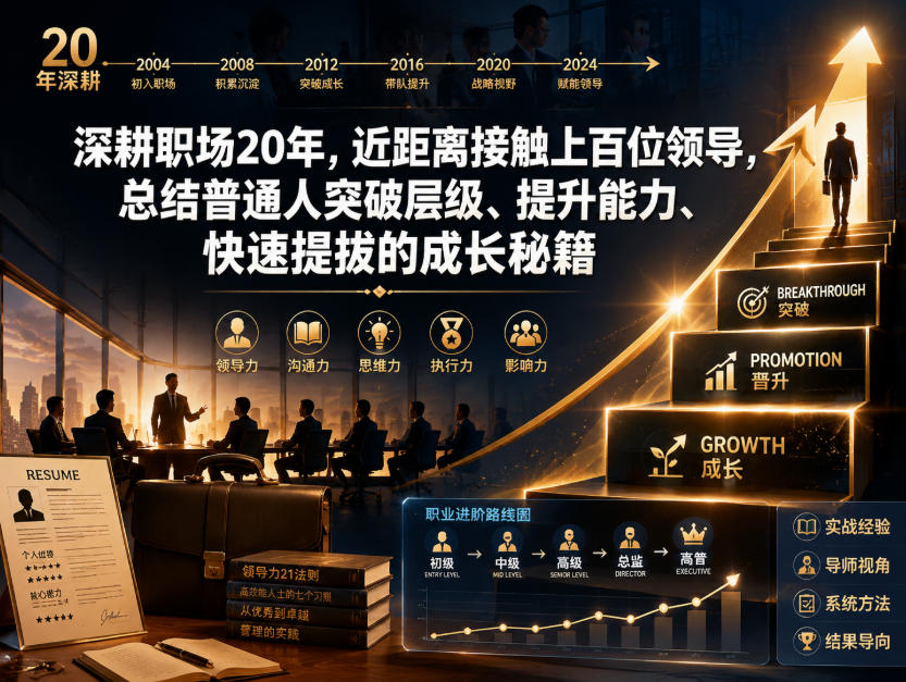 付费文章：深耕职场20年，近距离接触上百位领导，总结普通人突破层级、提升能力、快速提拔的成长秘籍(全网独家干货)-惠声资源站