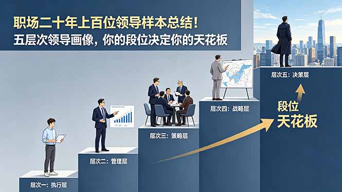 付费文章：职场二十年上百位领导样本总结！五层次领导画像，你的段位决定你的天花板-惠声资源站