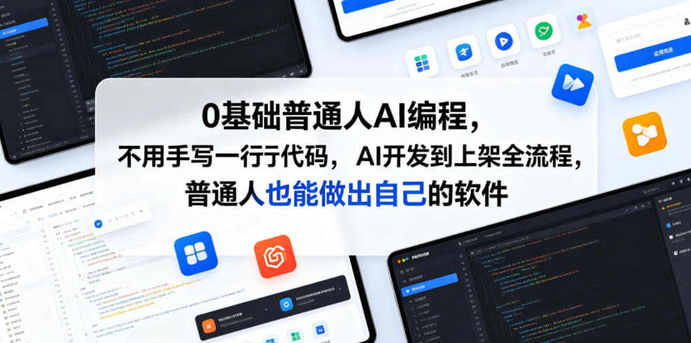 0基础普通人AI编程，不用手写一行代码，AI开发到上架全流程，普通人也能做出自己的软件-惠声资源站