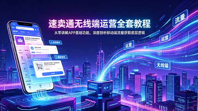 速卖通无线端运营全套教程，从零讲解APP基础功能，深度剖析移动端流量获取底层逻辑-惠声资源站