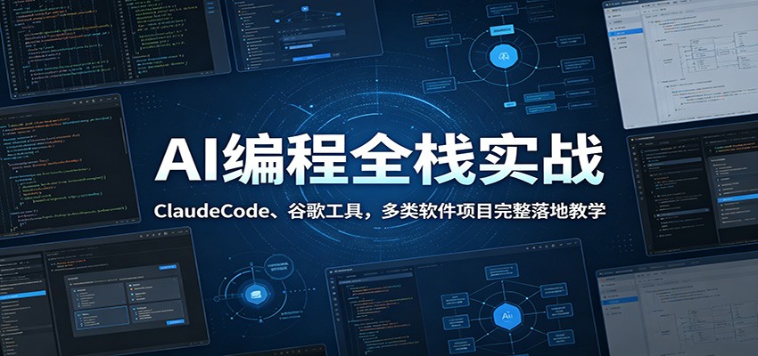 AI编程全栈实战：ClaudeCode、谷歌工具，多类软件项目完整落地教学-惠声资源站