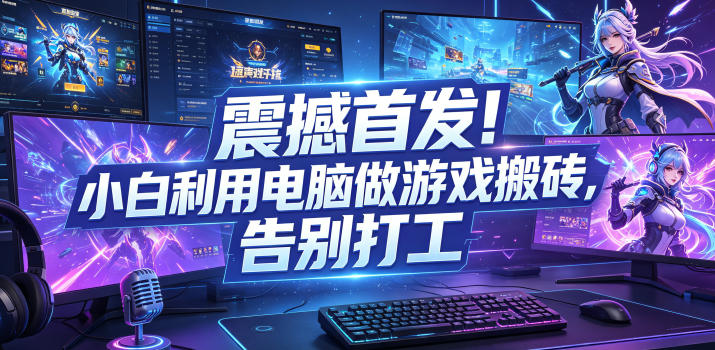 震撼首发！小白利用电脑做游戏搬砖，告别打工【揭秘】-惠声资源站