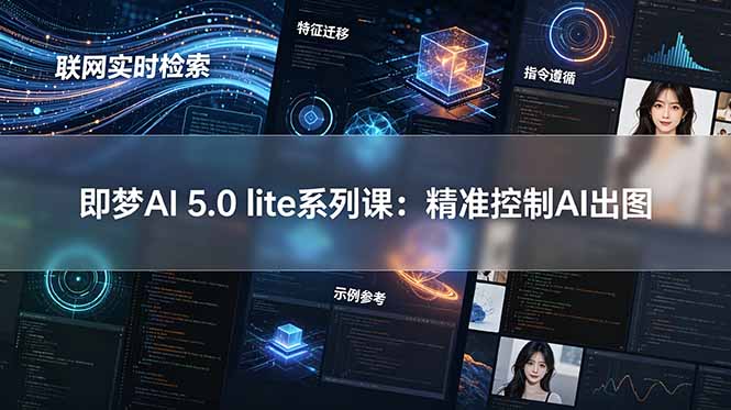 即梦AI 5.0 lite实战课：联网实时检索+特征迁移+指令遵循+示例参考，精准控制AI出图-惠声资源站