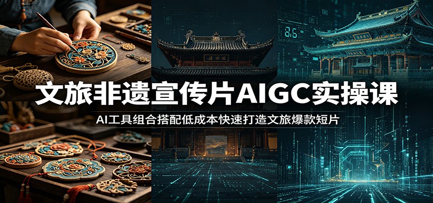 文旅非遗宣传片AIGC实操课：AI工具组合搭配低成本快速打造文旅爆款短片-惠声资源站