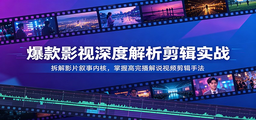 爆款影视深度解析剪辑实战：拆解影片叙事内核，掌握高完播解说视频剪辑手法-惠声资源站