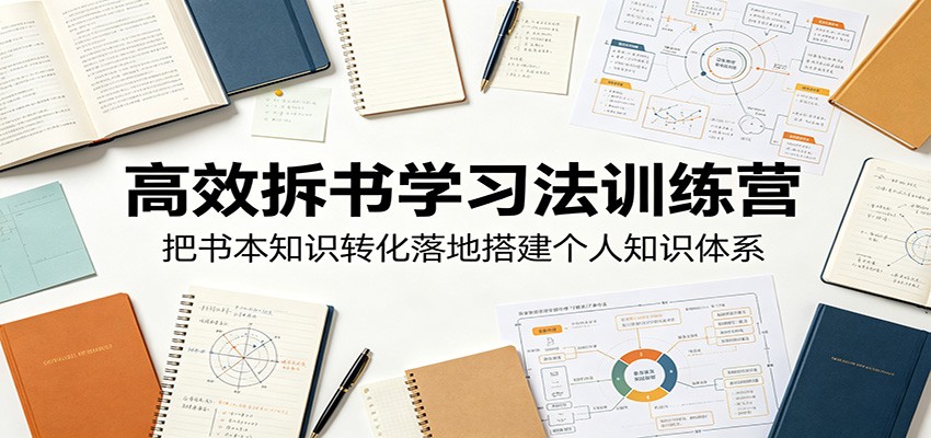 高效拆书学习法训练营，把书本知识转化落地搭建个人知识体系-惠声资源站