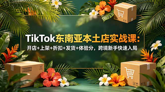 TikTok东南亚本土店实战课：开店+上架+折扣+发货+体验分，跨境新手快速入局-惠声资源站