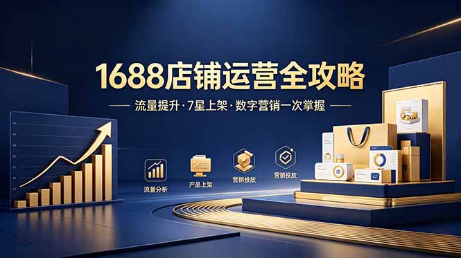 1688店铺没流量？产品上架不到7星？数字营销不会投？全套运营技能一次学(更新6月-惠声资源站