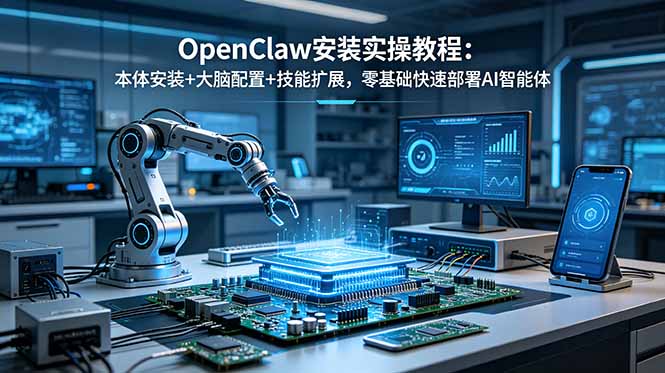 OpenClaw安装实操教程：本体安装+大脑配置+技能扩展，零基础快速部署AI智能体-惠声资源站