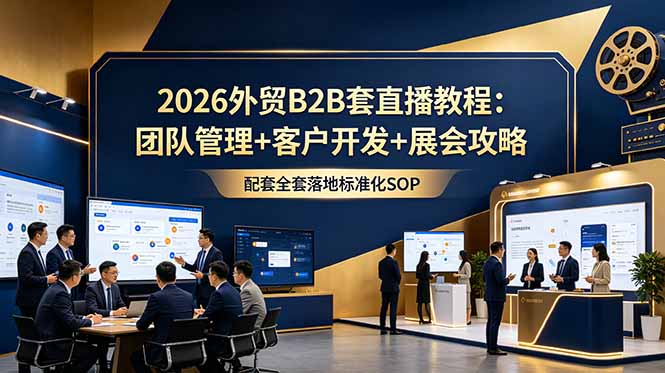 2026外贸B2B套直播教程：团队管理+客户开发+展会攻略，配套全套落地标准化SOP-惠声资源站