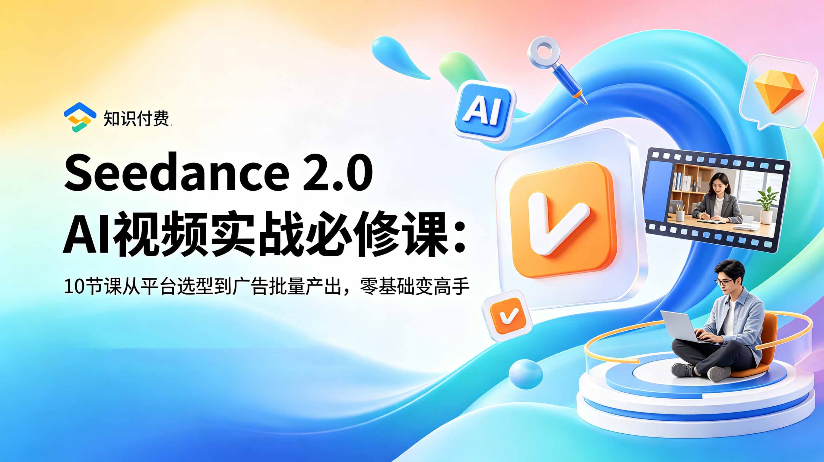 Seedance 2.0 AI视频实战必修课：10节课从平台选型到广告批量产出，零基础变高手-惠声资源站