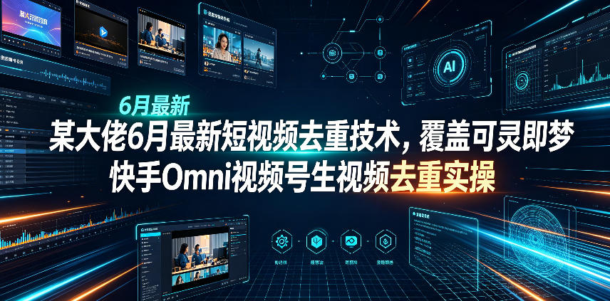 某大佬6月最新短视频去重技术，覆盖可灵即梦快手Omni视频号生视频去重实操-惠声资源站