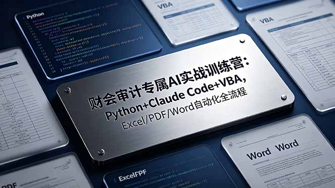 财会审计专属 AI实战训练营：Python+Claude Code+VBA，Excel/PDF/Word自动化全流程-惠声资源站
