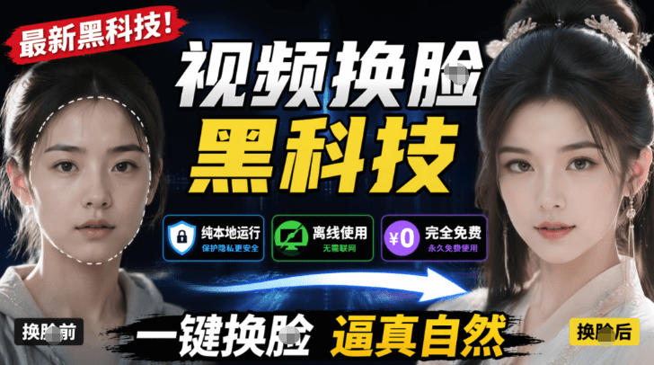 AI人工智能如此夸张？一键视频换Lian黑科技，纯本地离线运行，本地视频换Lian娱乐工具，AI FaceSwap-惠声资源站