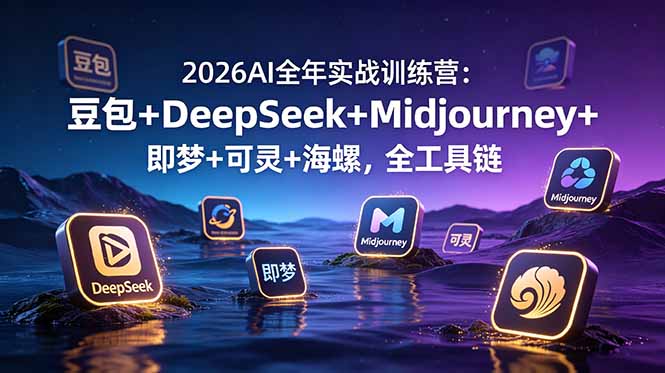 2026AI全年实战训练营：豆包+DeepSeek+Midjourney+即梦+可灵+海螺，全工具链-惠声资源站