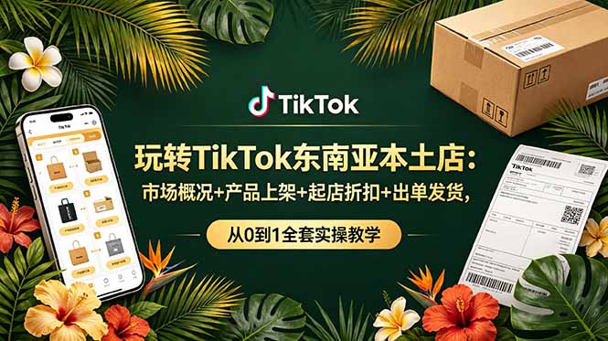 玩转TikTok东南亚本土店：市场概况+产品上架+起店折扣+出单发货，从0到1全套实操教学-惠声资源站