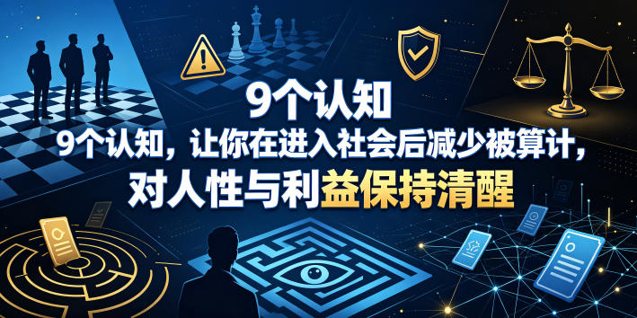 付费文章：9个认知，让你在进入社会后减少被算计，对人性与利益保持清醒-惠声资源站