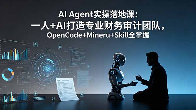 AI Agent实操落地课：一人+AI打造专业财务审计团队，OpenCode+Mineru+Skill全掌握-惠声资源站