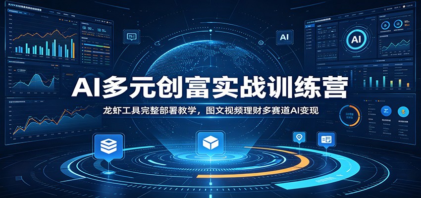 AI多元创富实战训练营：龙虾工具完整部署教学，图文视频理财多赛道AI变现-惠声资源站