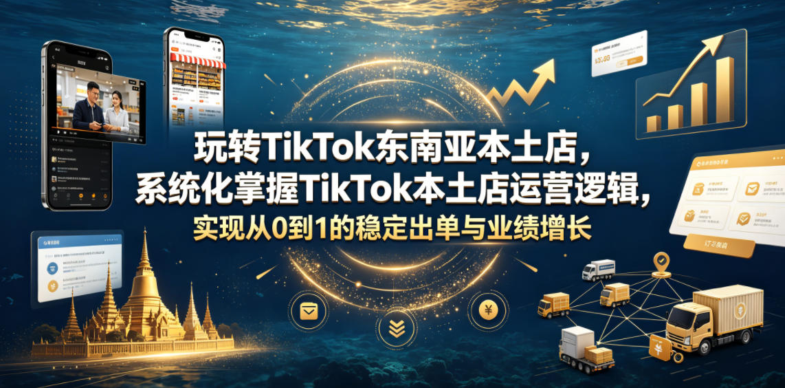 玩转TikTok东南亚本土店，系统化掌握TikTok本土店运营逻辑，实现从0到1的稳定出单与业绩增长-惠声资源站