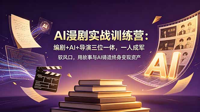 AI漫剧实战训练营：编剧+AI+导演三位一体，一人成军 驭风口，用故事与AI铸造终身变现资产-惠声资源站