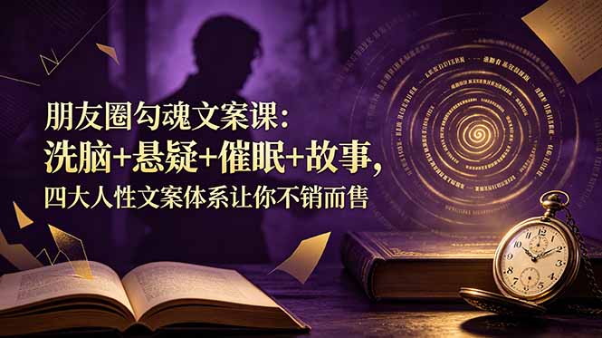 朋友圈勾魂文案课：洗脑+悬疑+催眠+故事，四大人性文案体系让你不销而售-惠声资源站