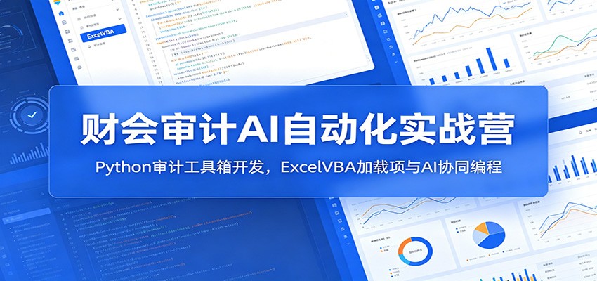 财会审计AI自动化实战营：Python审计工具箱开发，ExcelVBA加载项与AI协同编程-惠声资源站