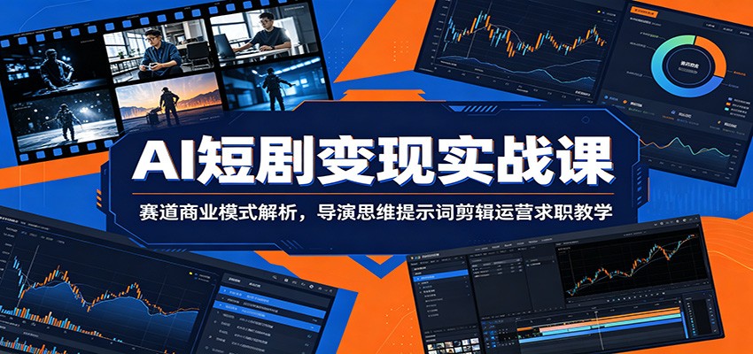 AI短剧变现实战课：赛道商业模式解析，导演思维提示词剪辑运营求职教学-惠声资源站