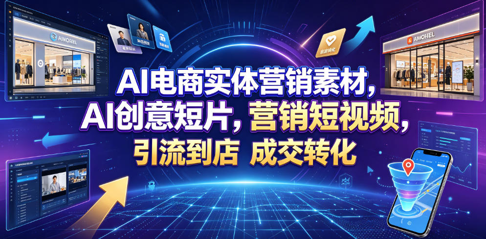 AI电商实体营销素材，AI创意短片，高效打造营销短视频，轻松引流到店，稳定提升门店客流与成交转化-惠声资源站