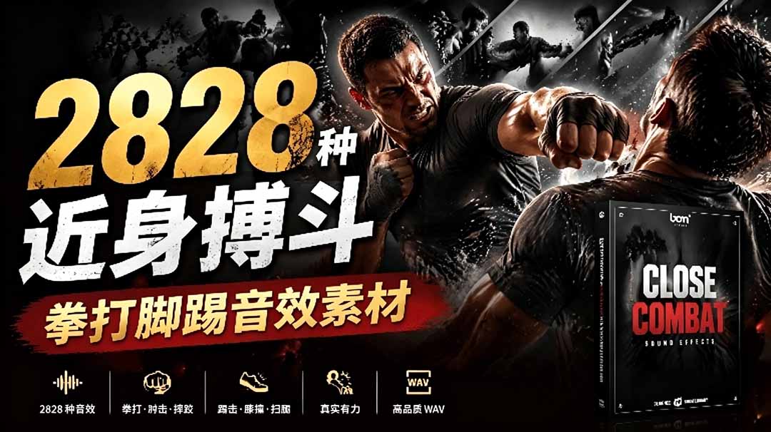 宝藏级别音效！2828种近身搏斗拳打脚踢音效素材，全部中文分类，免解压使用  Close Combat-惠声资源站