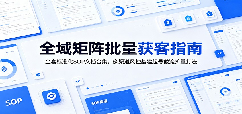 全域矩阵批量获客指南：全套标准化SOP文档合集，多渠道风控基建起号截流扩量打法-惠声资源站