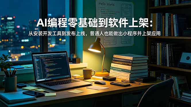 AI编程零基础到软件上架：从安装开发工具到发布上线，普通人也能做出小程序并上架应用商店-惠声资源站