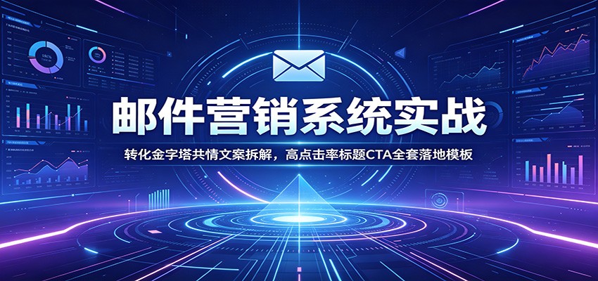 邮件营销系统实战：转化金字塔共情文案拆解，高点击率标题CTA全套落地模板-惠声资源站