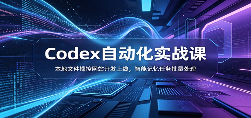 Codex自动化实战课：本地文件操控网站开发上线，智能记忆任务批量处理-惠声资源站
