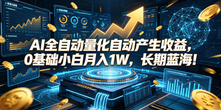 AI全自动量化自动产生收益，0基础小白月入1W，长期蓝海！【揭秘】-惠声资源站