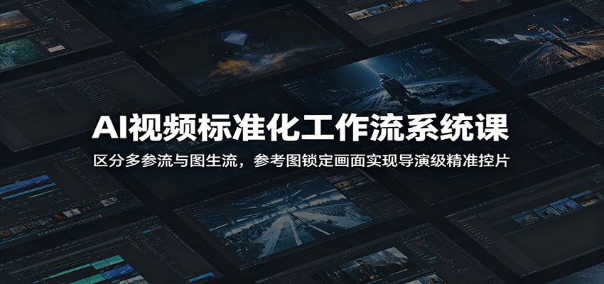 AI视频标准化工作流系统课：区分多参流与图生流，参考图锁定画面实现导演级精准控片-惠声资源站