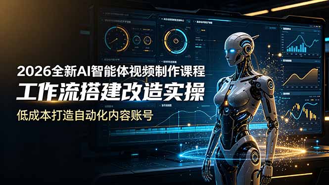 2026全新AI Codex智能体视频制作课程，工作流搭建改造实操，低成本打造自动化内容账号-惠声资源站